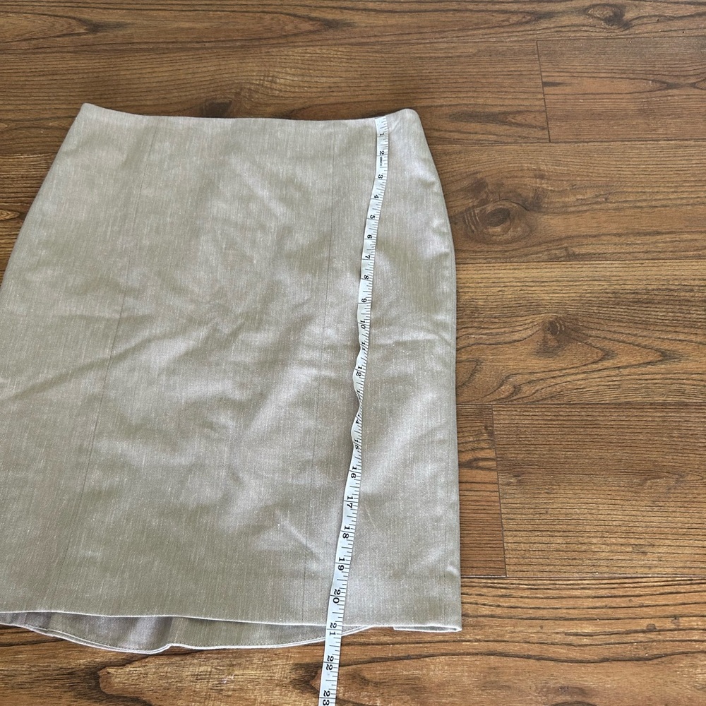 Ann Taylor tan linen blend pencil skirt small - Picture 6 of 7